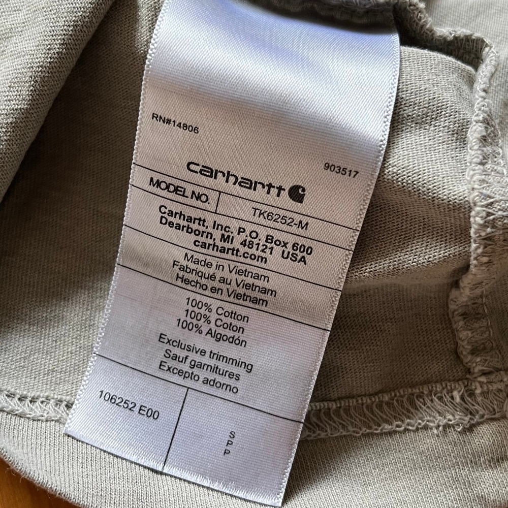Carhartt Relaxed Fit Short Sleeve Pocket T Shirt Mens Size S Khaki Green - Picture 5 of 6
